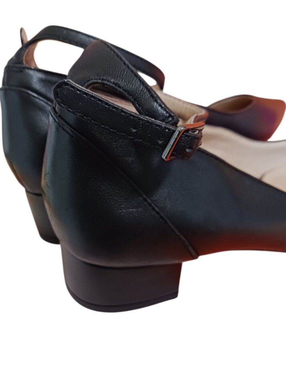 Franco Sarto Leather Pointed-Toe Ankle Strap Low Heel Shoes Size 8 - Picture 12 of 15